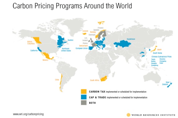 carbon pricing programs around the world